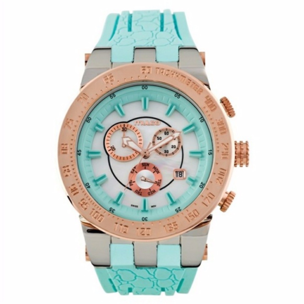 Mulco Blue Marine Trio Quartz w/Silicone Band